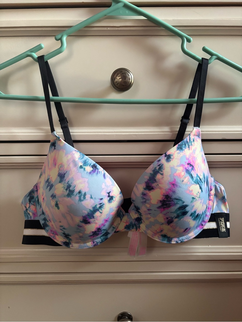 Victoria's Secret PINK Wear Everywhere Push Up Bra 36B Tie Dye Multicolor VS - Picture 3 of 12